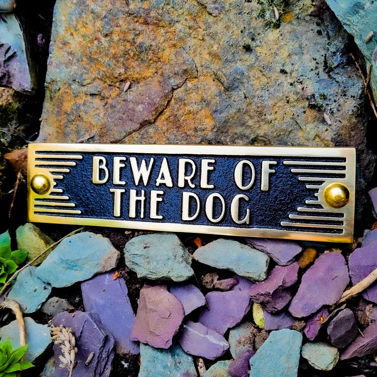Art Deco 'Beware Of The Dog' Sign - The Metal Foundry