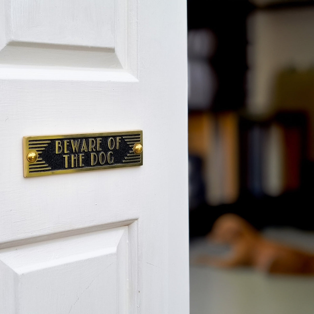 Art Deco 'Beware Of The Dog' Sign - The Metal Foundry