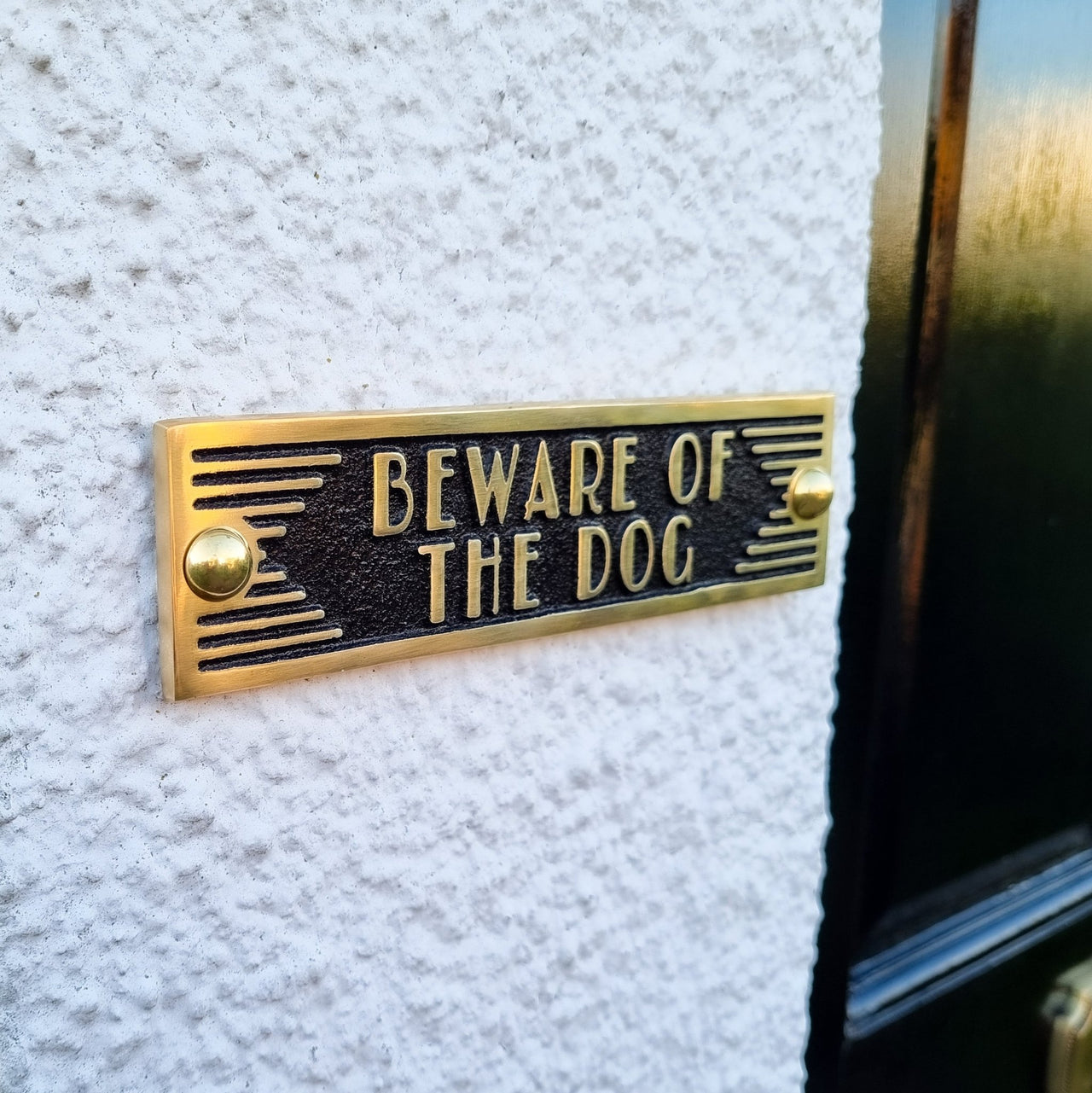 Art Deco 'Beware Of The Dog' Sign - The Metal Foundry