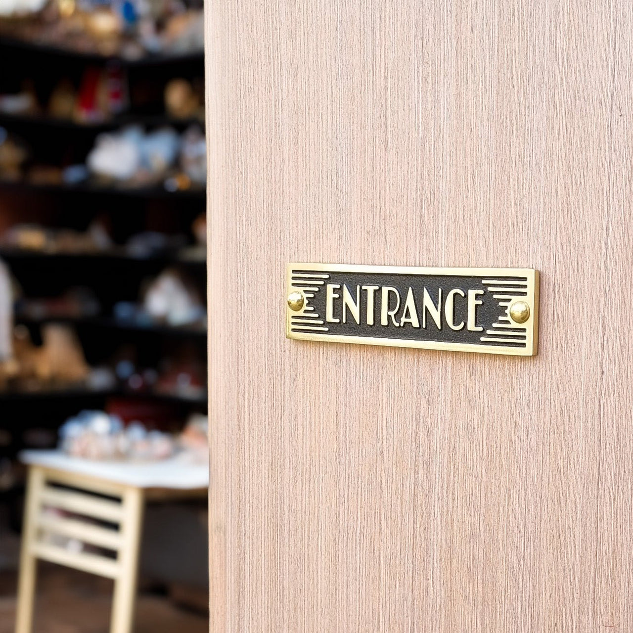 Art Deco 'Entrance' Door Sign - The Metal Foundry