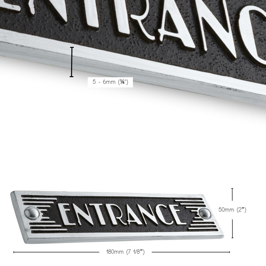 Art Deco 'Entrance' Door Sign - The Metal Foundry
