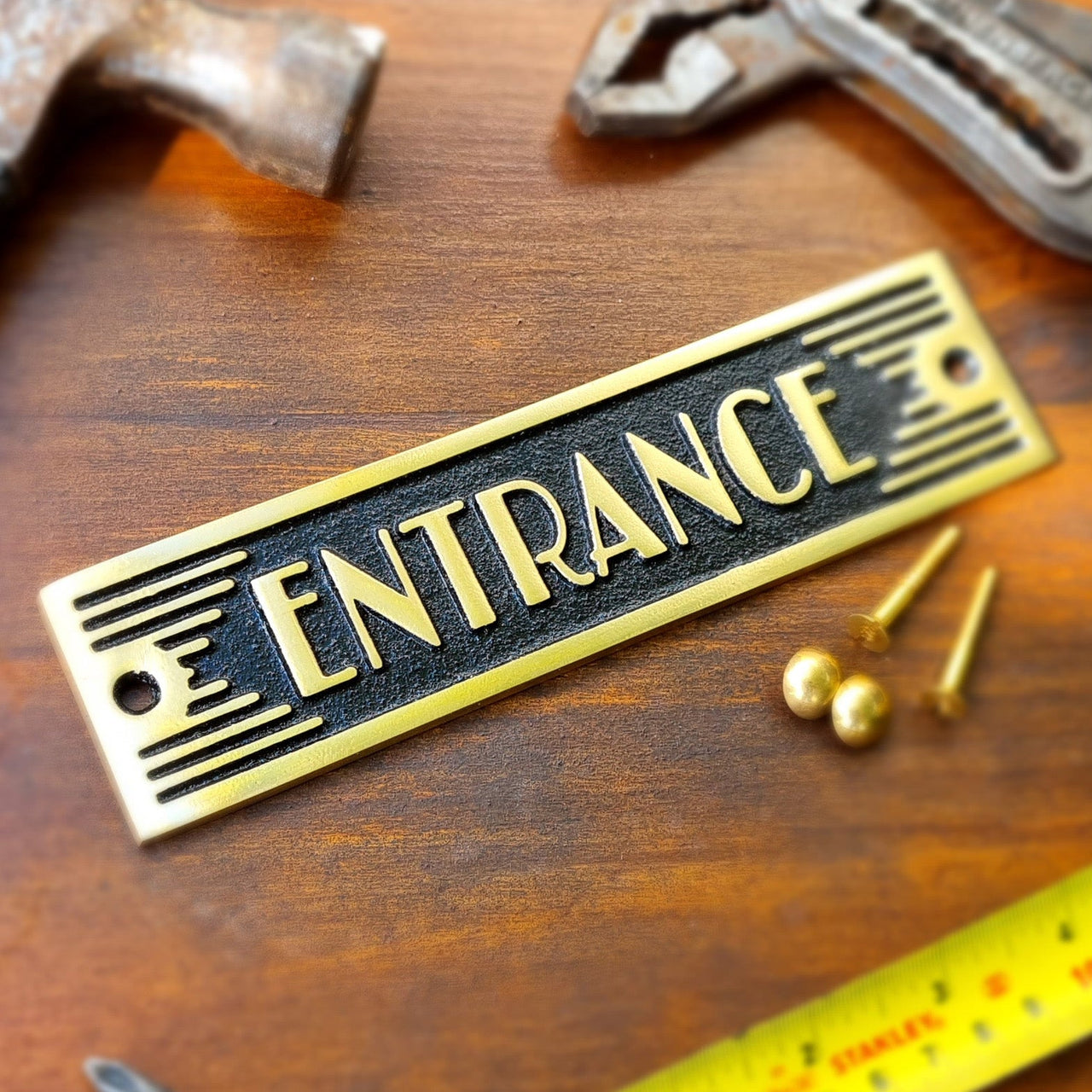 Art Deco 'Entrance' Door Sign - The Metal Foundry