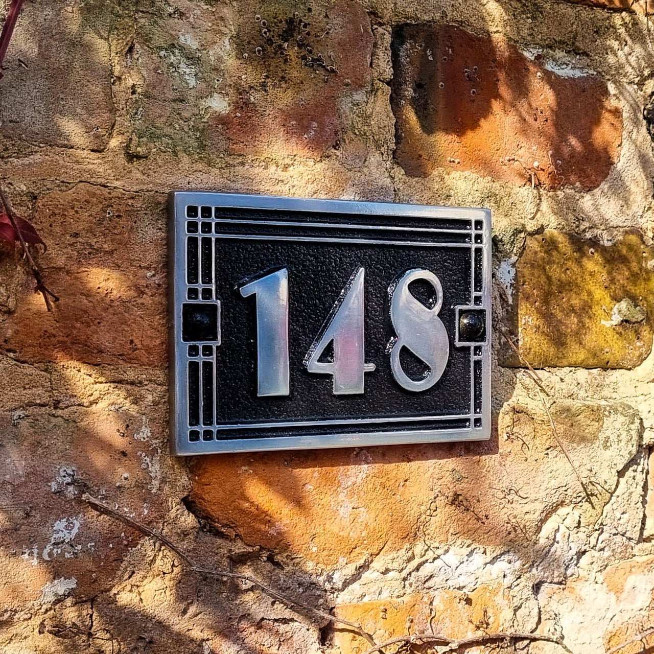 Art Deco Line Style House Number Sign - The Metal Foundry