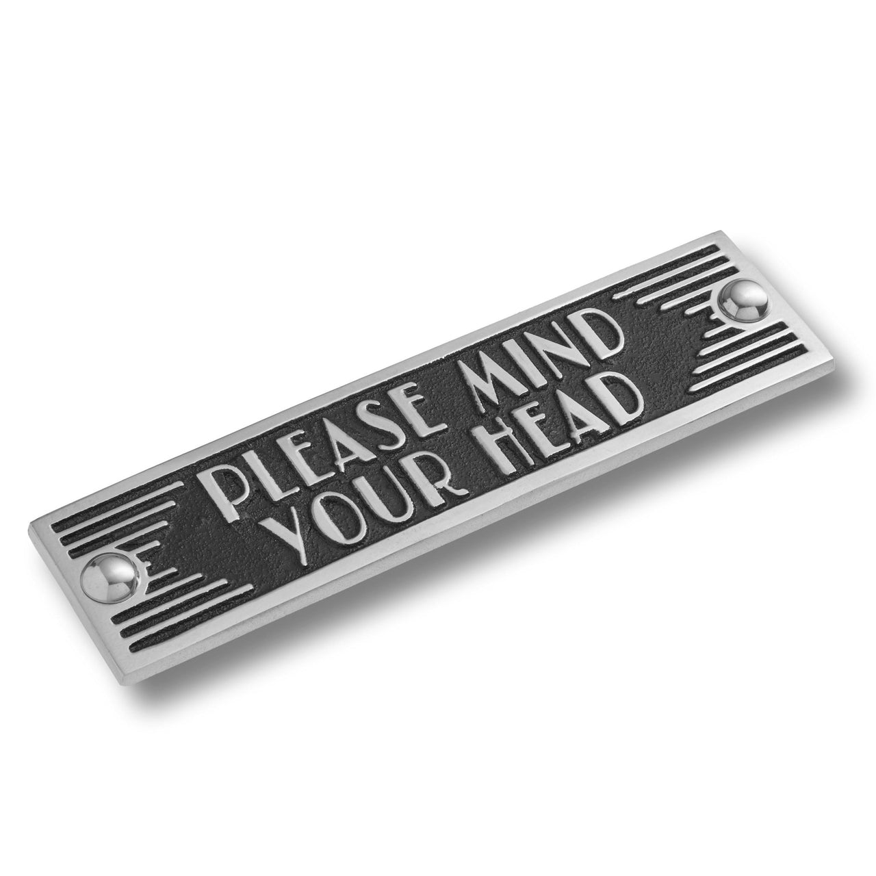 Art Deco 'Mind Your Head' Sign - The Metal Foundry