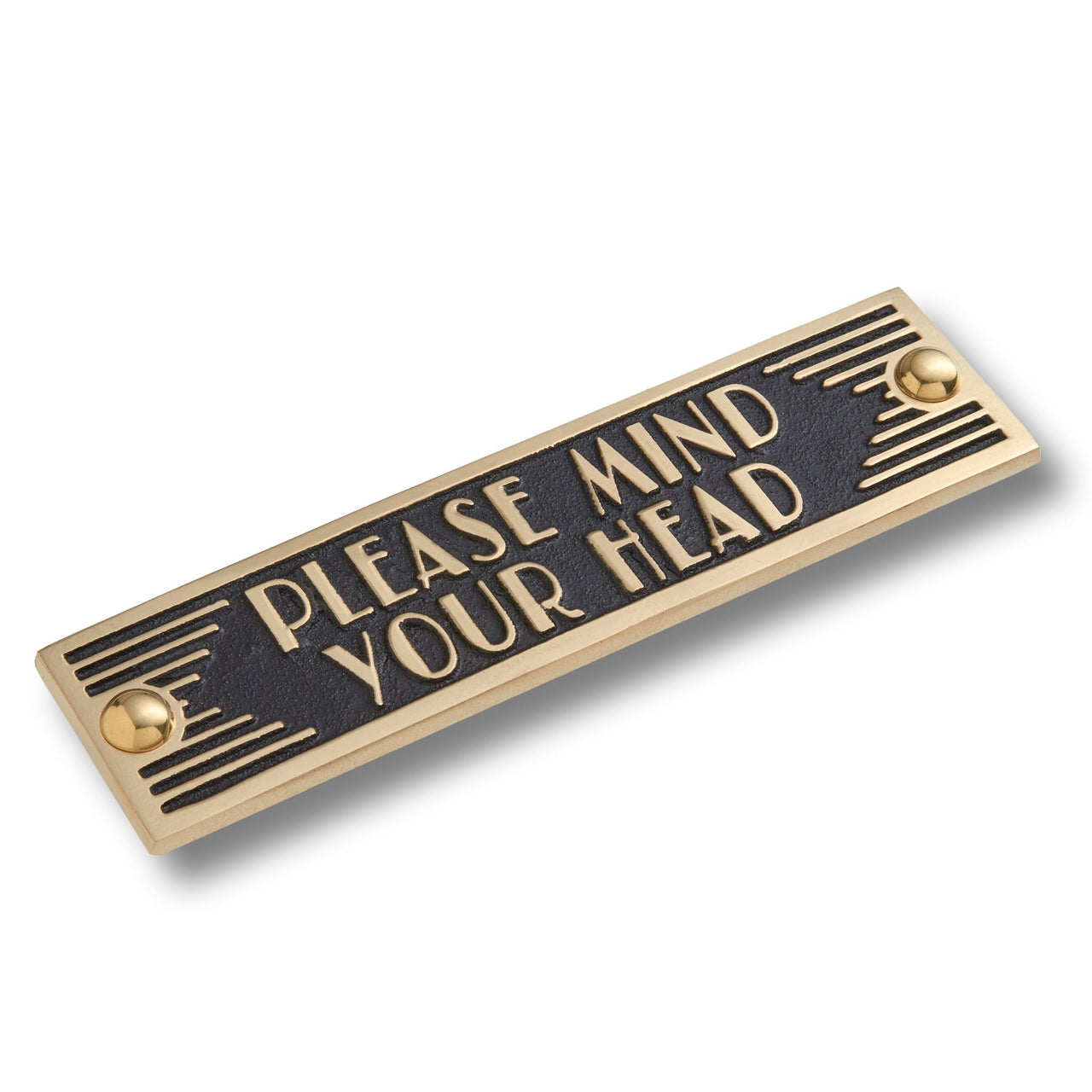 Art Deco 'Mind Your Head' Sign - The Metal Foundry