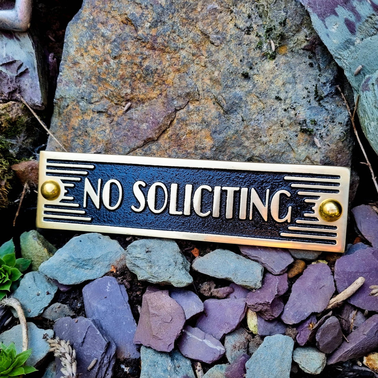 Art Deco 'No Soliciting' Sign - The Metal Foundry