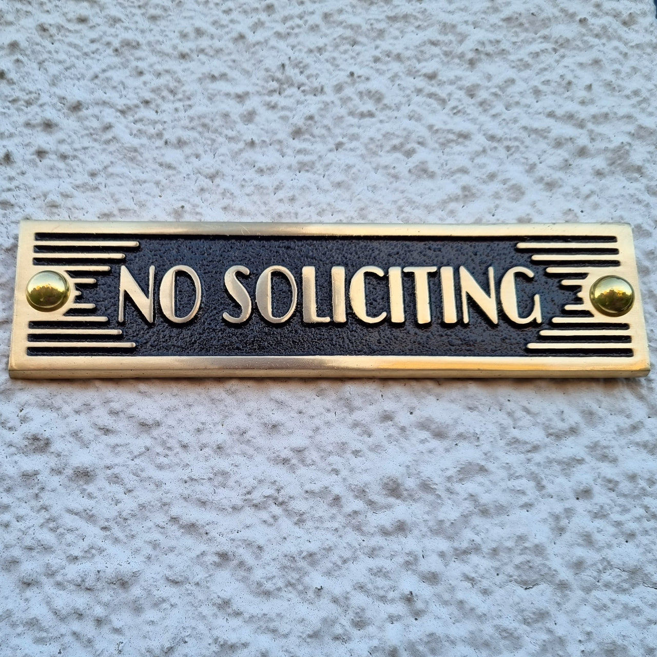 Art Deco 'No Soliciting' Sign - The Metal Foundry