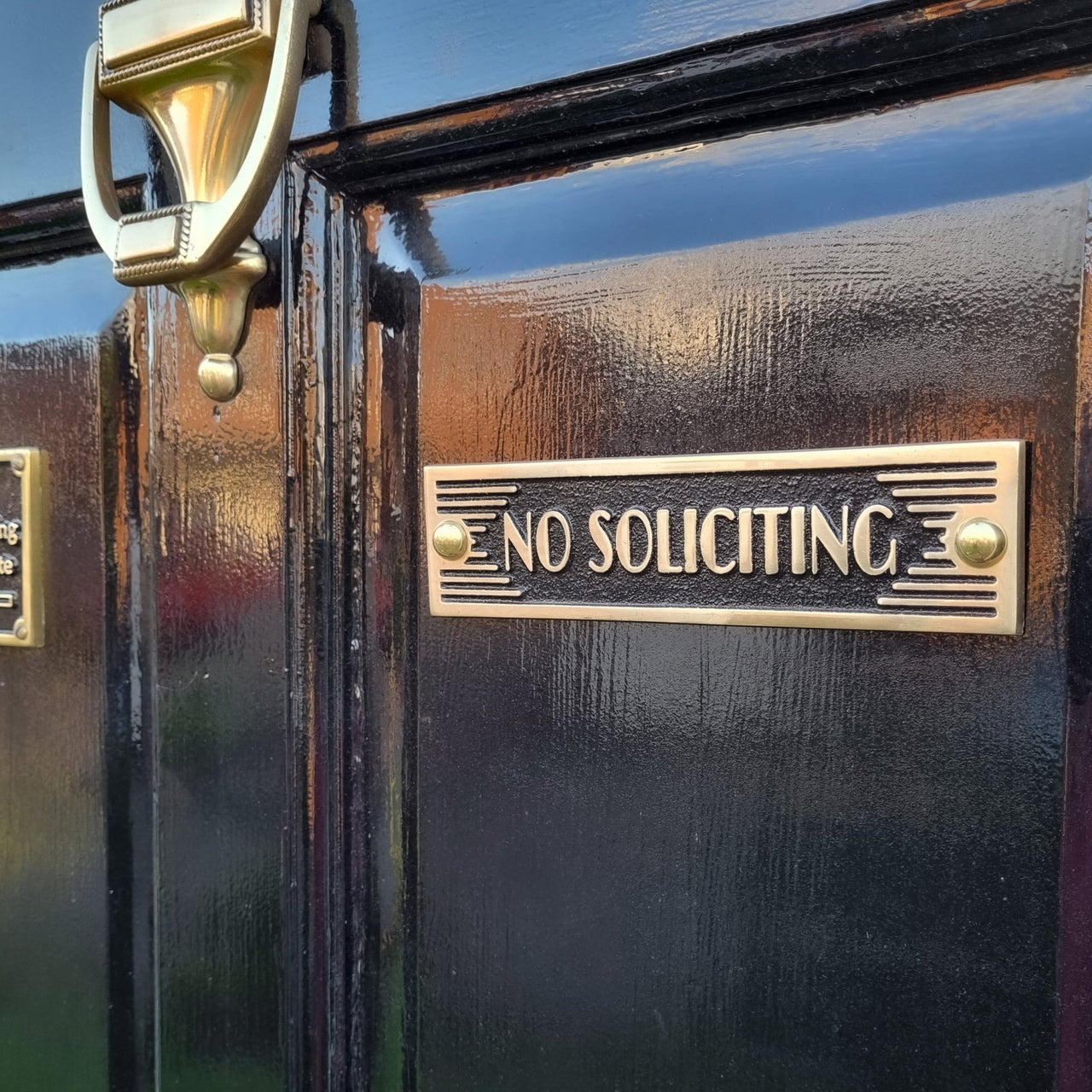 Art Deco 'No Soliciting' Sign - The Metal Foundry