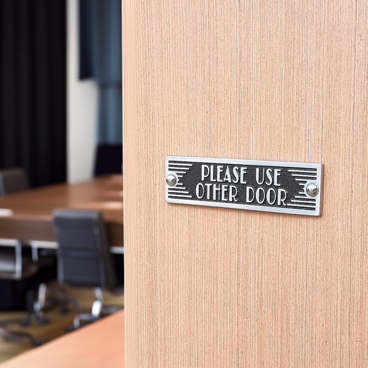 Art Deco 'Please use Other Door' Sign - The Metal Foundry