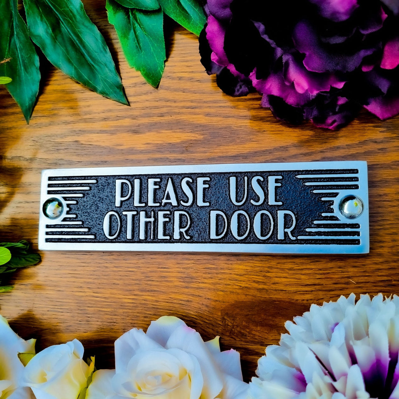 Art Deco 'Please use Other Door' Sign - The Metal Foundry