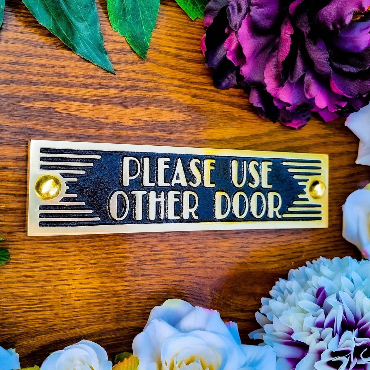 Art Deco 'Please use Other Door' Sign - The Metal Foundry