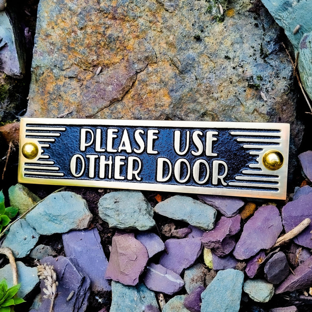 Art Deco 'Please use Other Door' Sign - The Metal Foundry