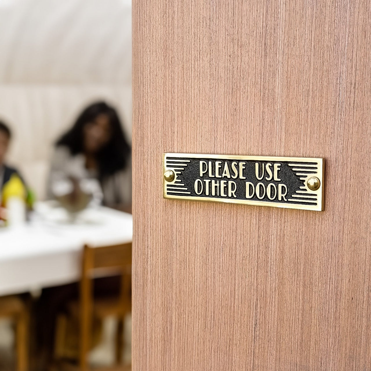 Art Deco 'Please use Other Door' Sign - The Metal Foundry