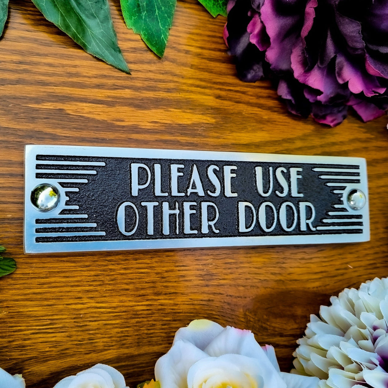 Art Deco 'Please use Other Door' Sign - The Metal Foundry