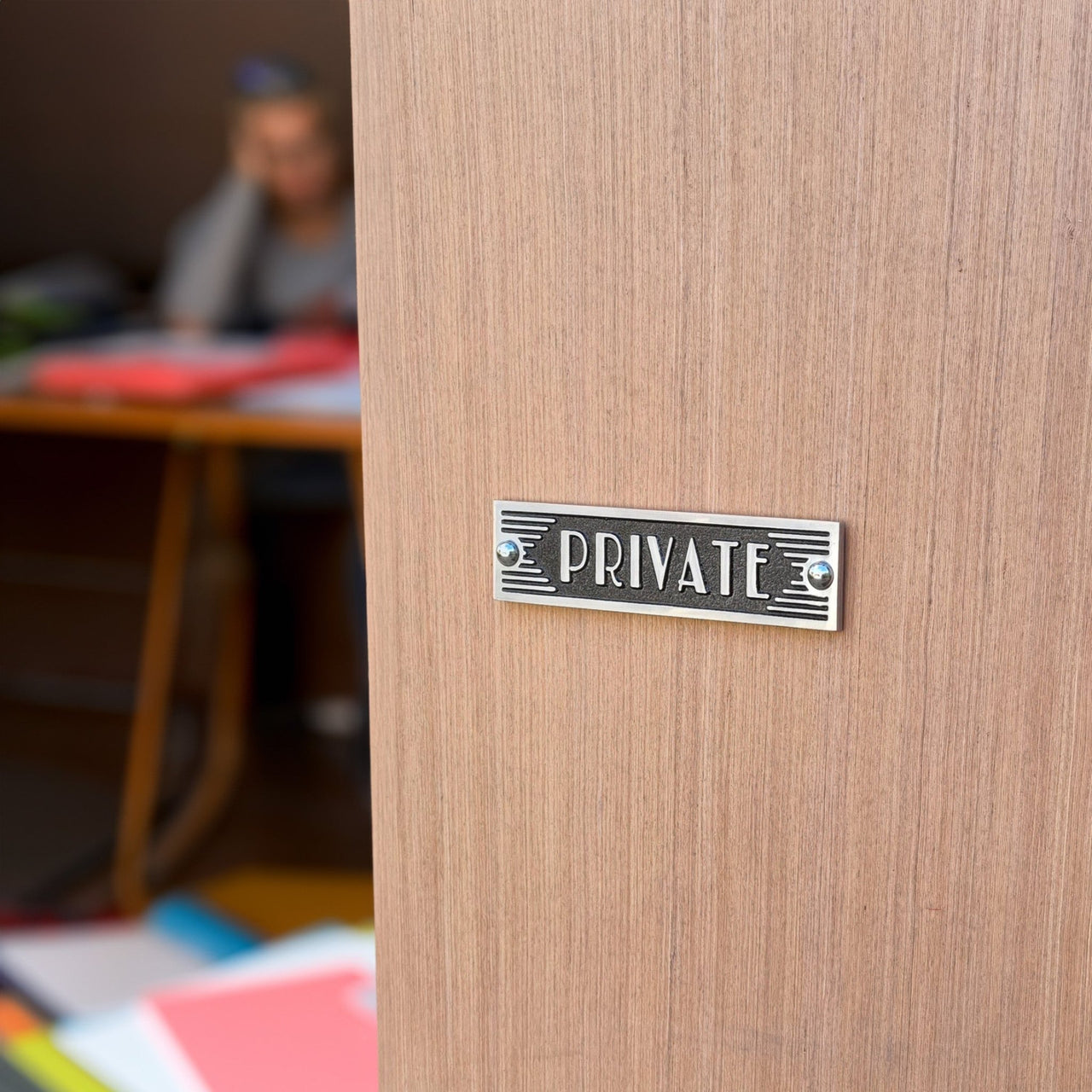 Art Deco 'Private' Door Sign - The Metal Foundry