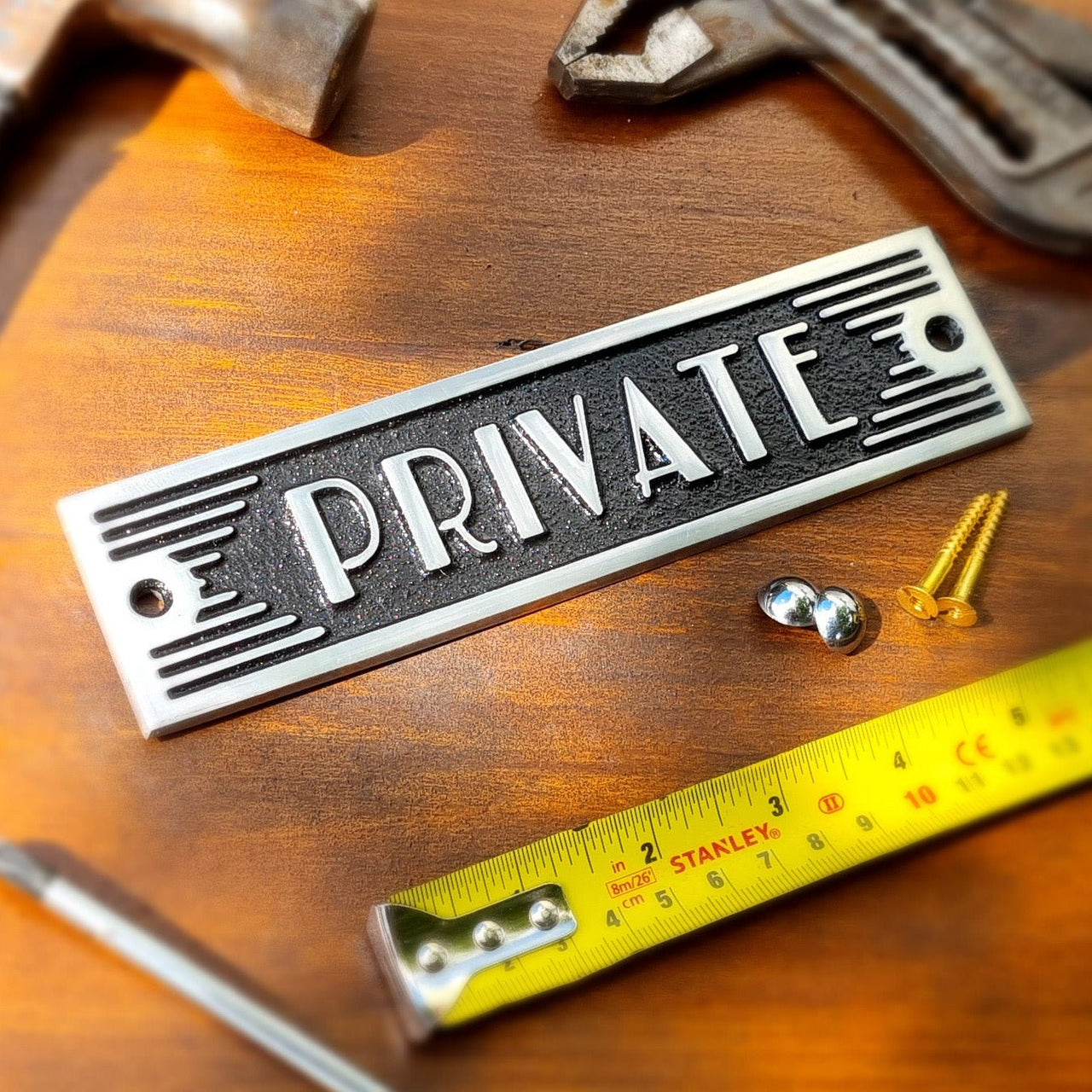 Art Deco 'Private' Door Sign - The Metal Foundry