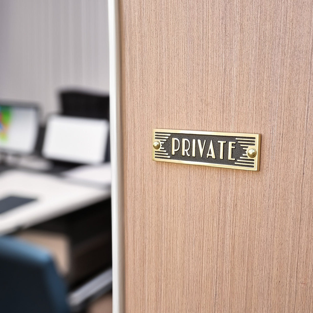 Art Deco 'Private' Door Sign - The Metal Foundry