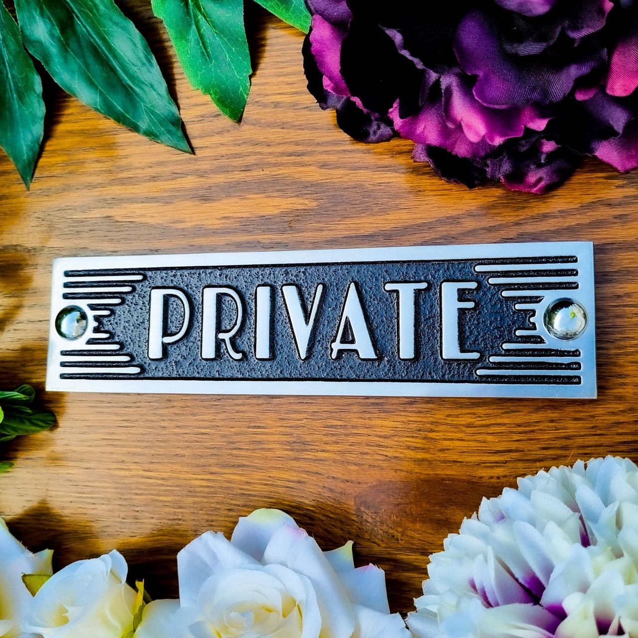 Art Deco 'Private' Door Sign - The Metal Foundry