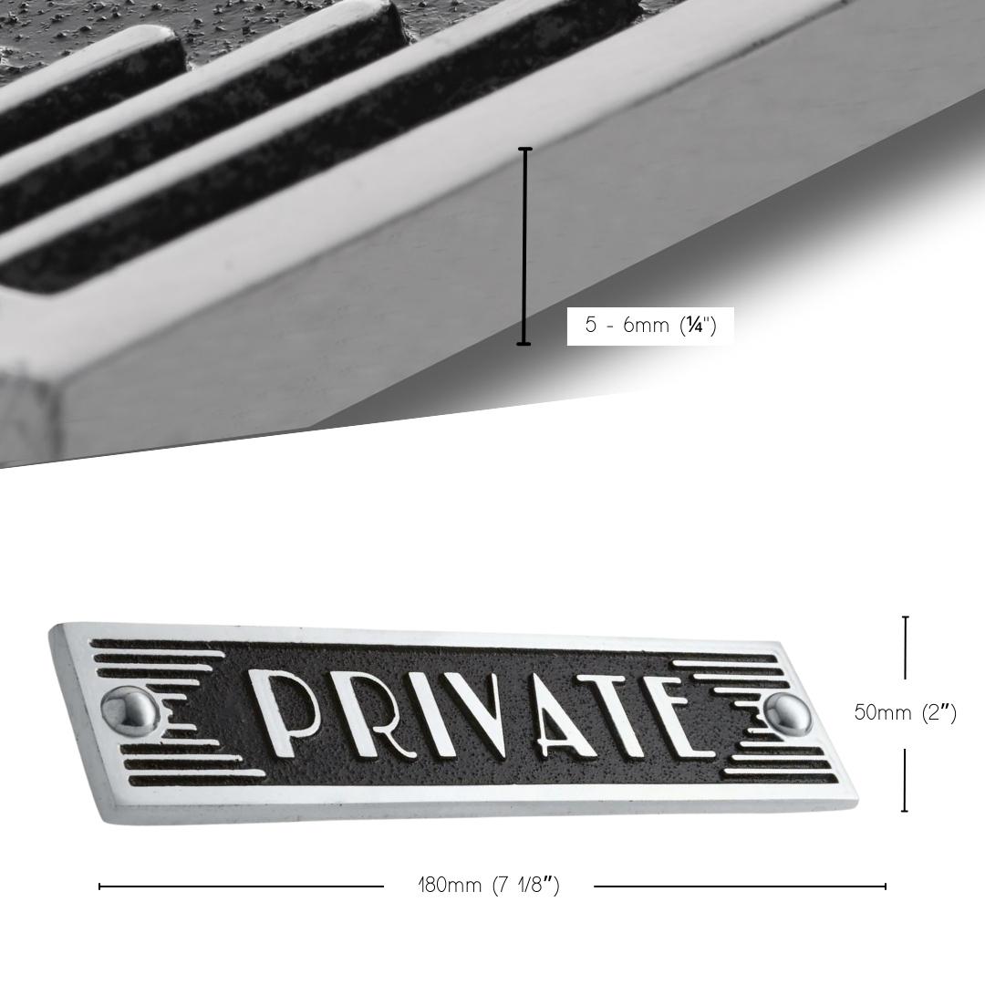 Art Deco 'Private' Door Sign - The Metal Foundry