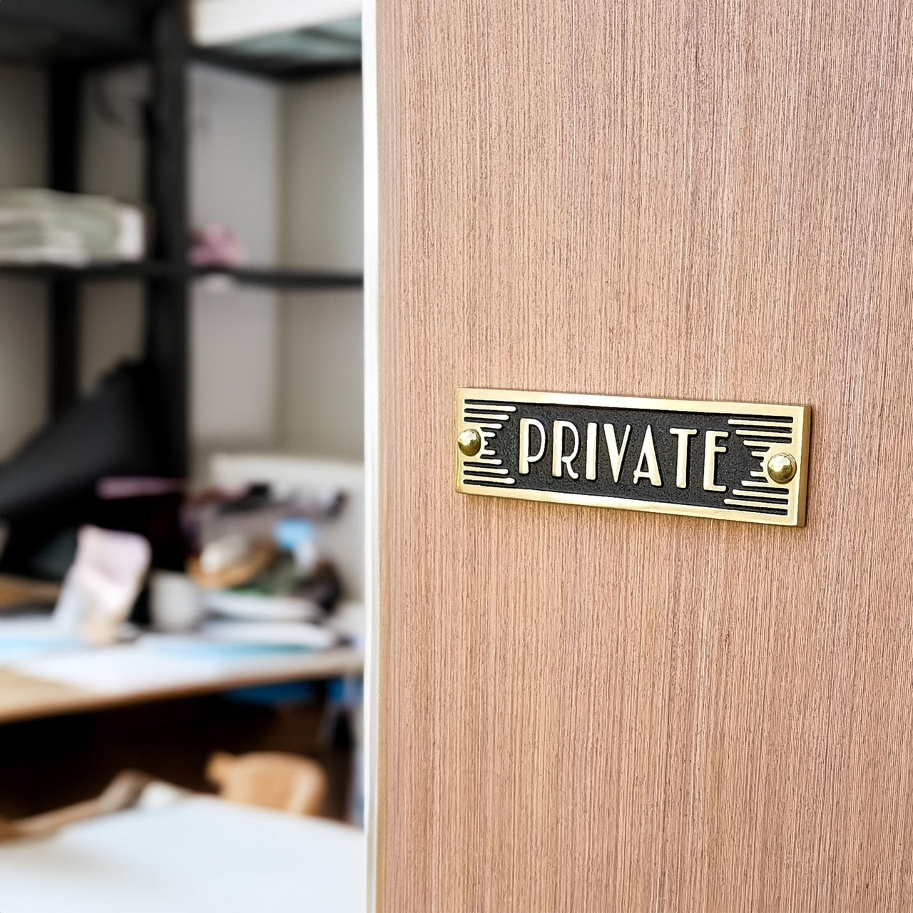 Art Deco 'Private' Door Sign - The Metal Foundry