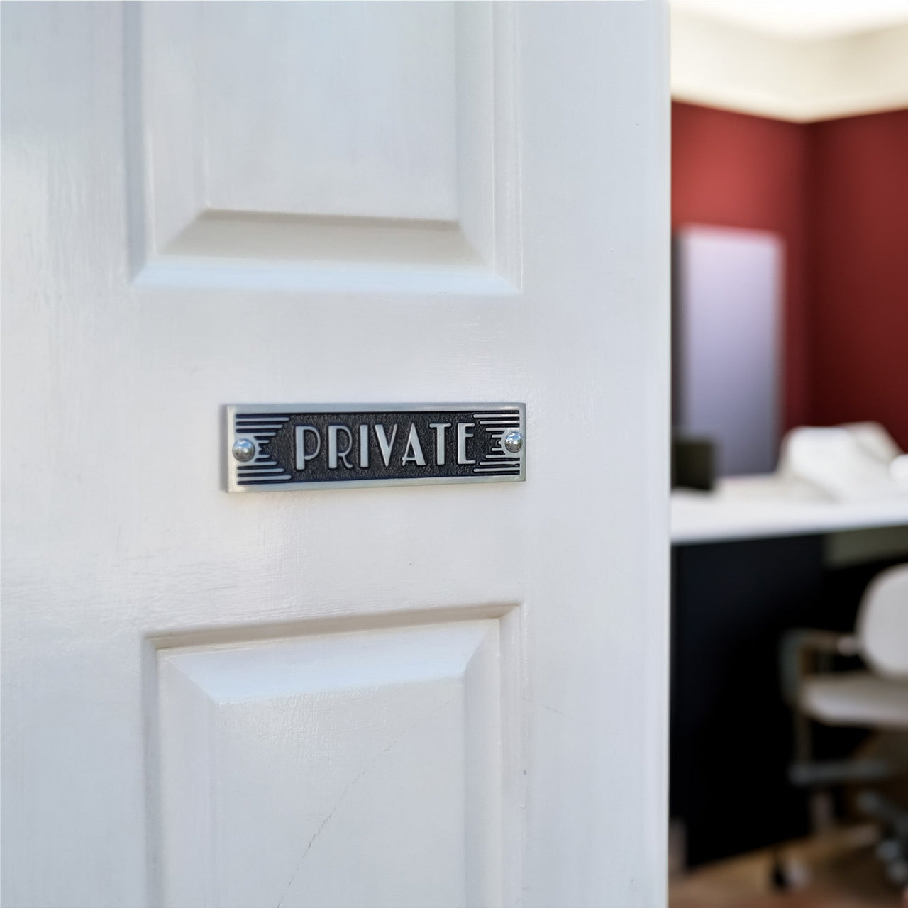 Art Deco 'Private' Door Sign - The Metal Foundry