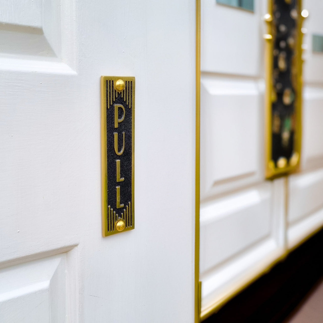 Art Deco 'Pull' Door Sign - The Metal Foundry