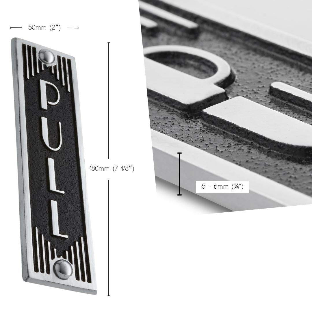 Art Deco 'Pull' Door Sign - The Metal Foundry