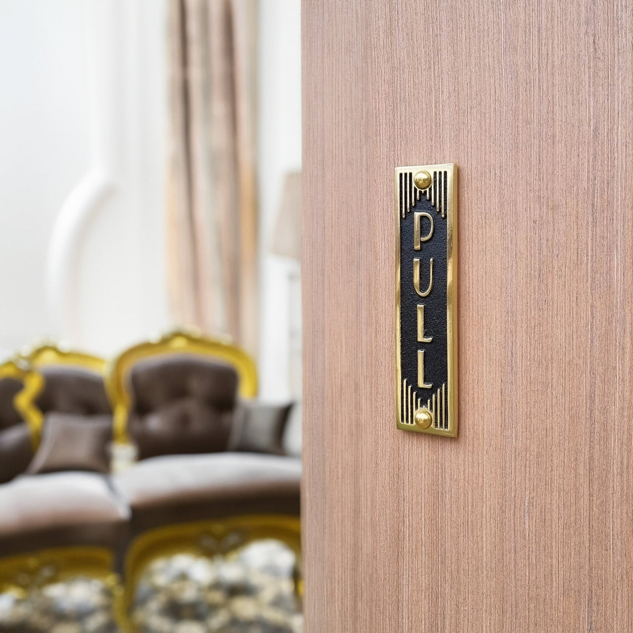 Art Deco 'Pull' Door Sign - The Metal Foundry