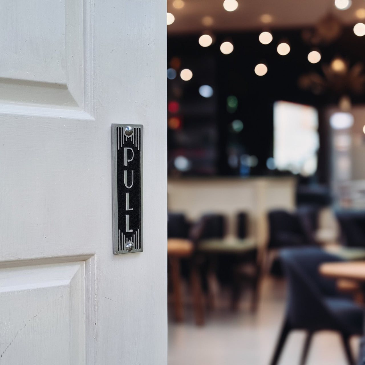 Art Deco 'Pull' Door Sign - The Metal Foundry