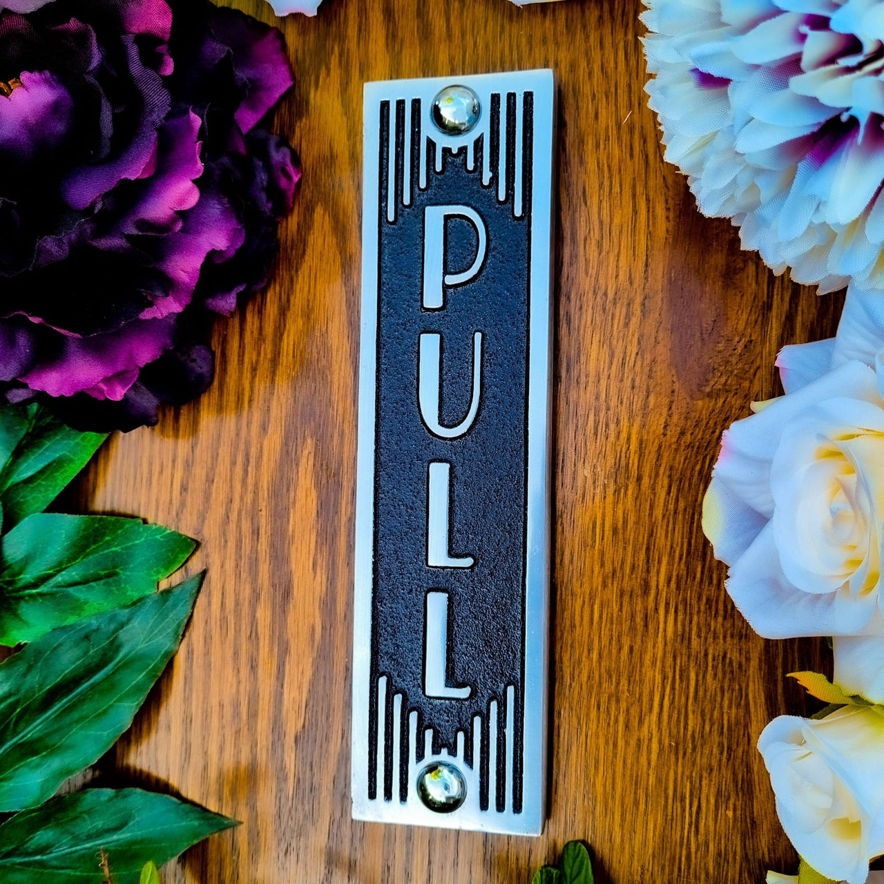 Art Deco 'Pull' Door Sign - The Metal Foundry
