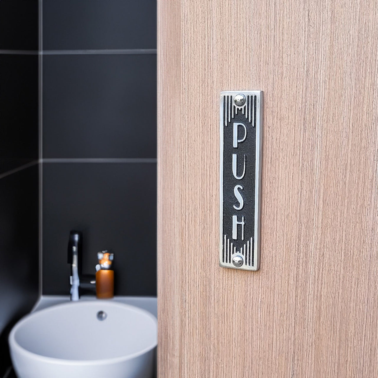 Art Deco 'Push' Door Sign - The Metal Foundry