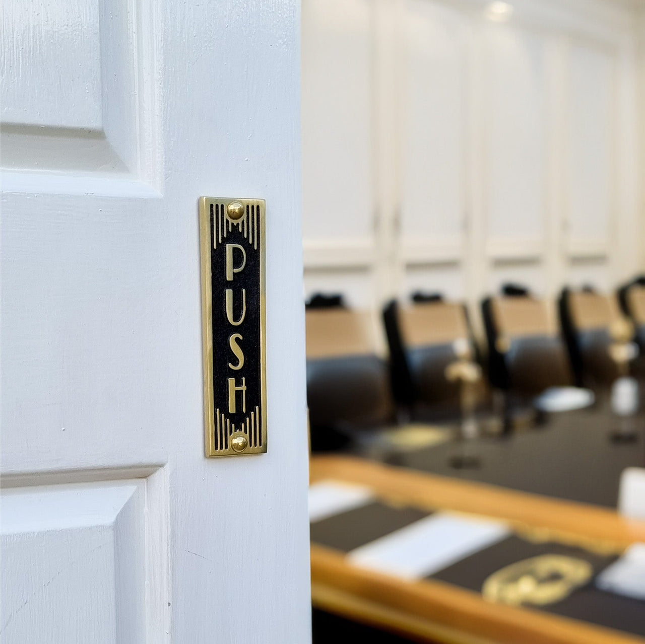 Art Deco 'Push' Door Sign - The Metal Foundry