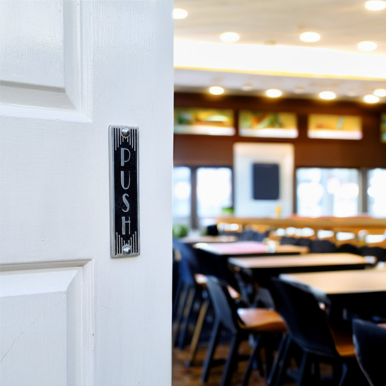 Art Deco 'Push' Door Sign - The Metal Foundry