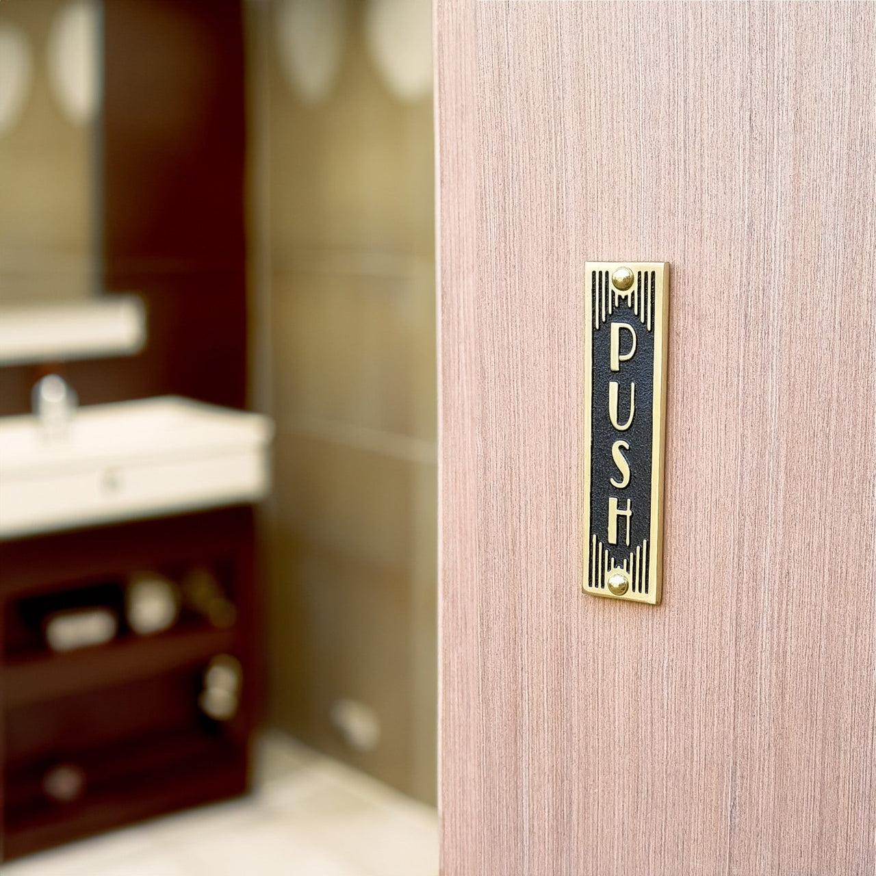 Art Deco 'Push' Door Sign - The Metal Foundry