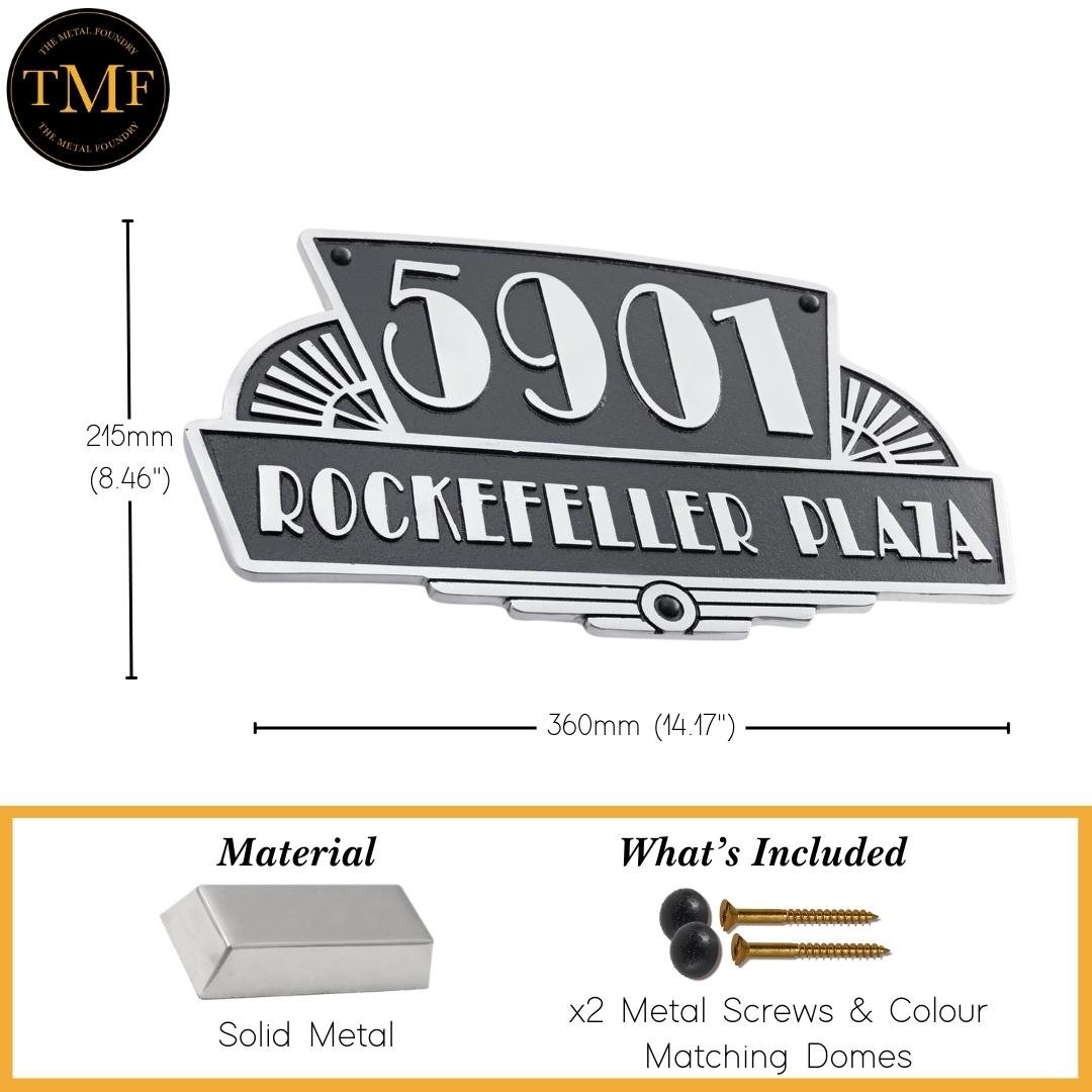 Art Deco Rockefeller Style House Number Sign - The Metal Foundry