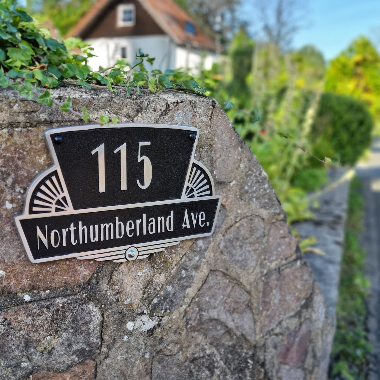 Art Deco Rockefeller Style House Number Sign - The Metal Foundry