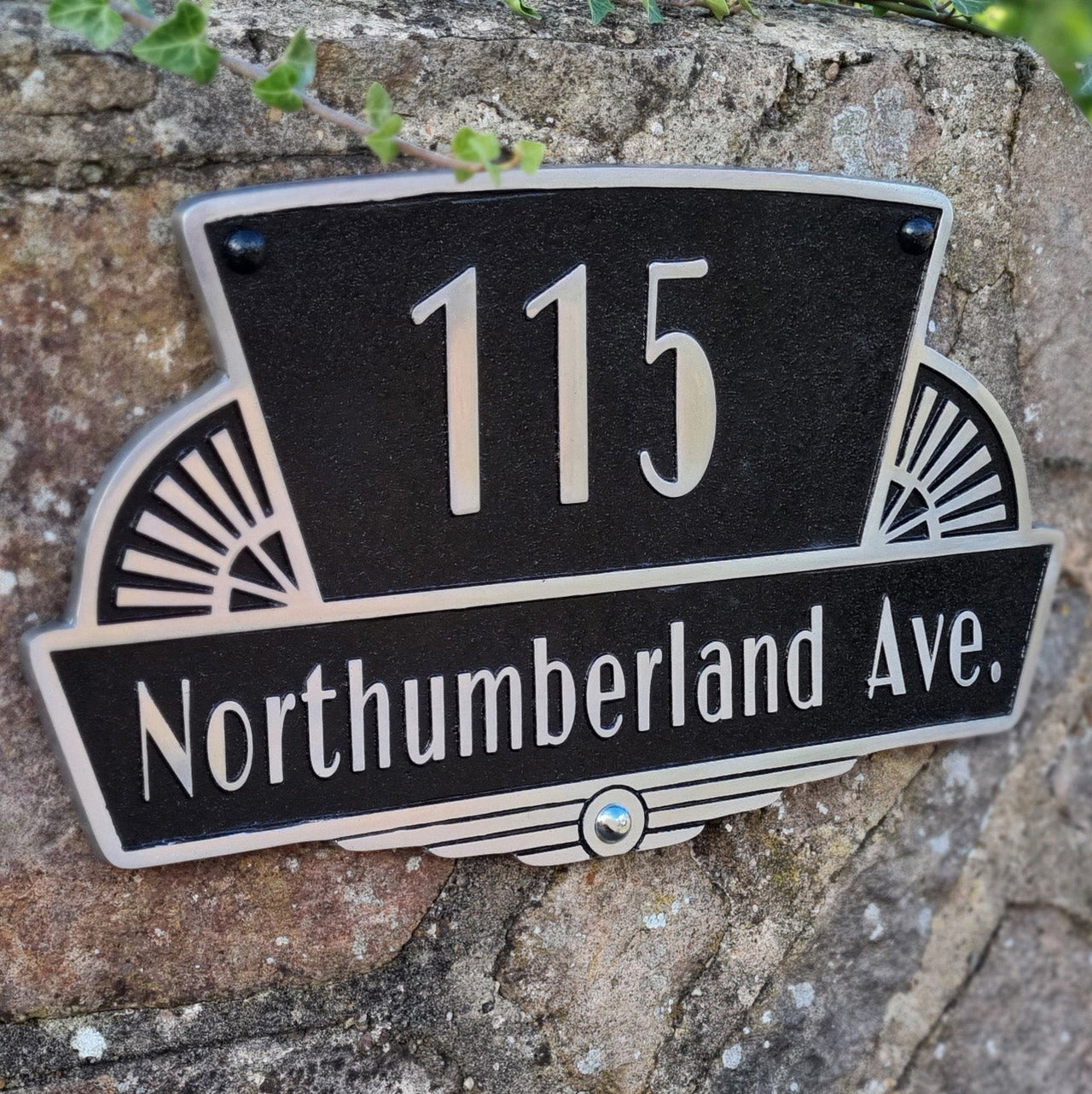 Art Deco Rockefeller Style House Number Sign - The Metal Foundry