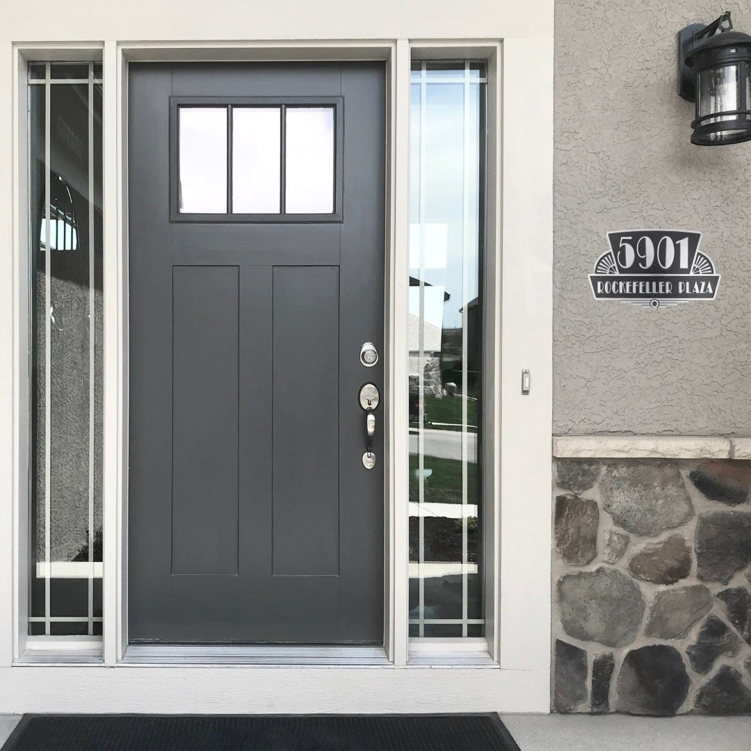 Art Deco Rockefeller Style House Number Sign - The Metal Foundry