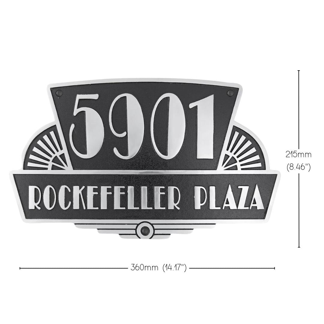 Art Deco Rockefeller Style House Number Sign - The Metal Foundry