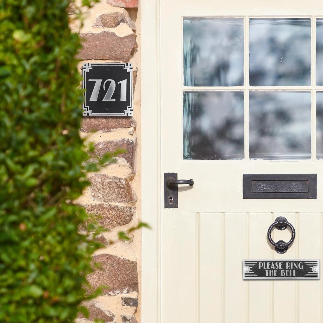 Art Deco Square Style House Number Sign - The Metal Foundry