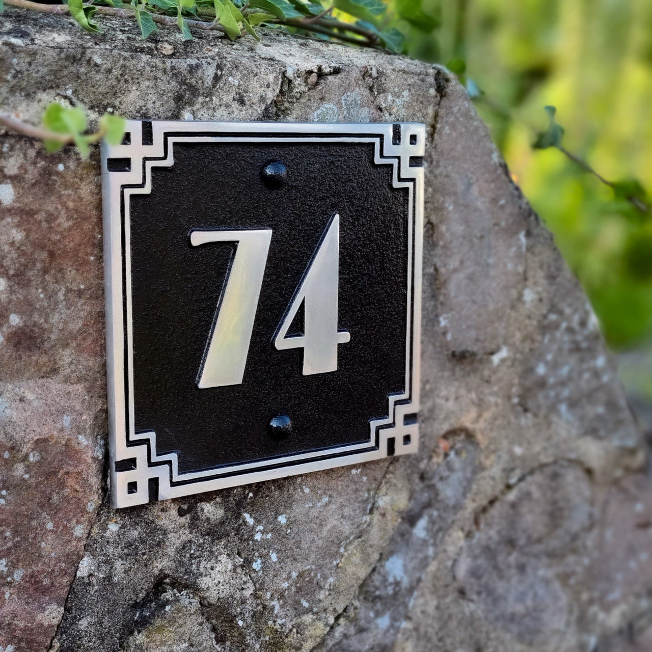 Art Deco Square Style House Number Sign - The Metal Foundry