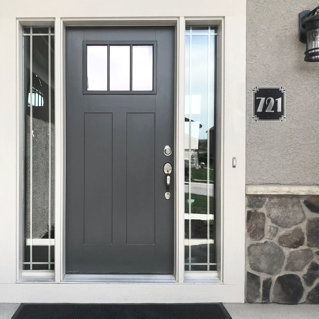 Art Deco Square Style House Number Sign - The Metal Foundry