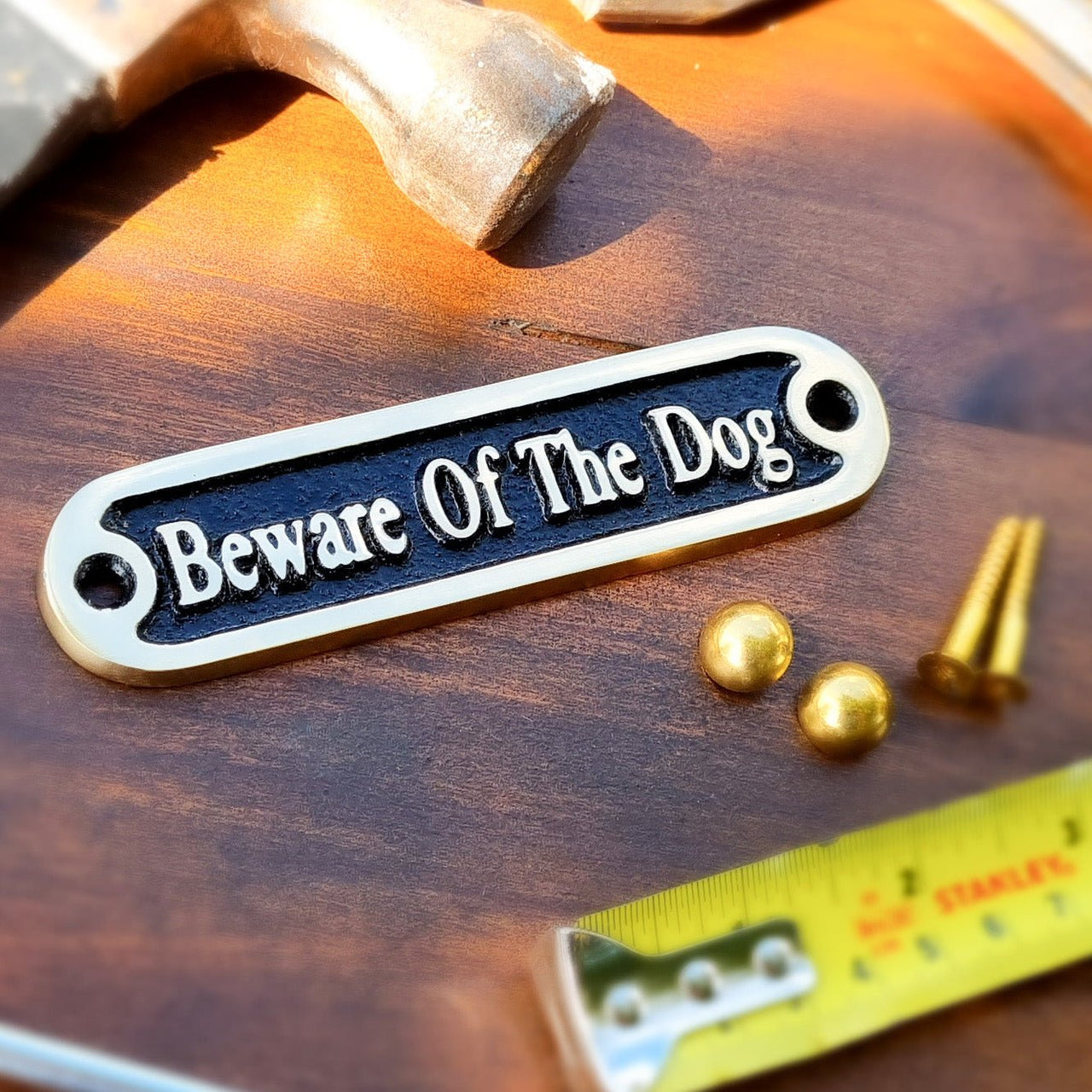 'Beware Of The Dog' Door Sign - The Metal Foundry