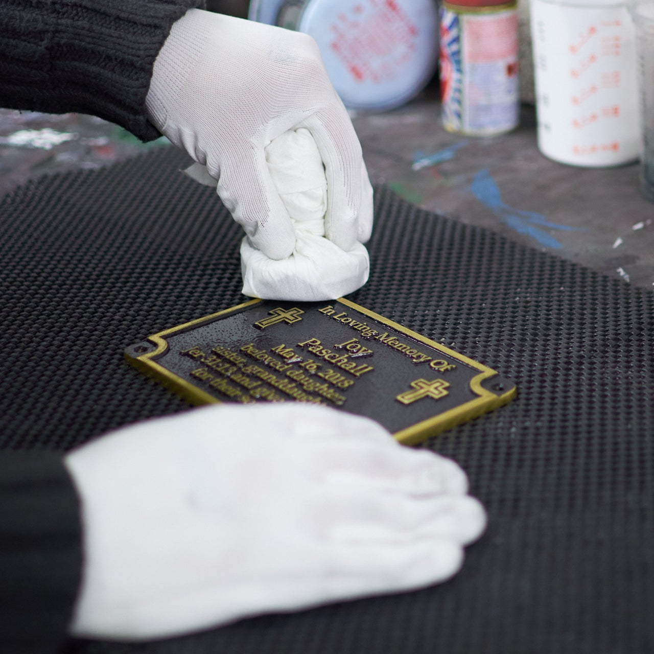 Cross Personalised Memorial Plaque - The Metal Foundry