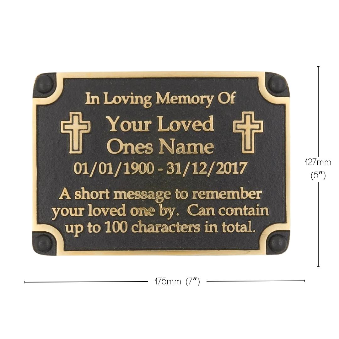 Cross Personalised Memorial Plaque - The Metal Foundry