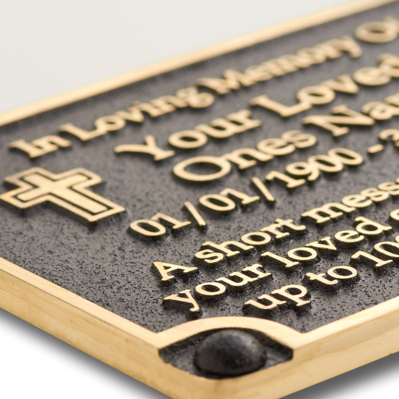 Cross Personalised Memorial Plaque - The Metal Foundry
