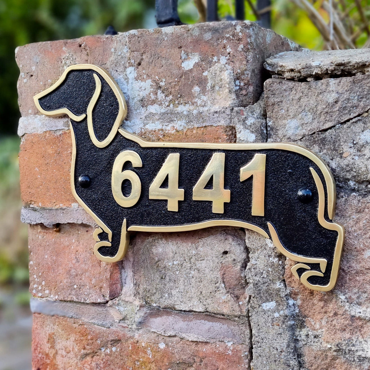 Dachshund House Number Plaque - The Metal Foundry