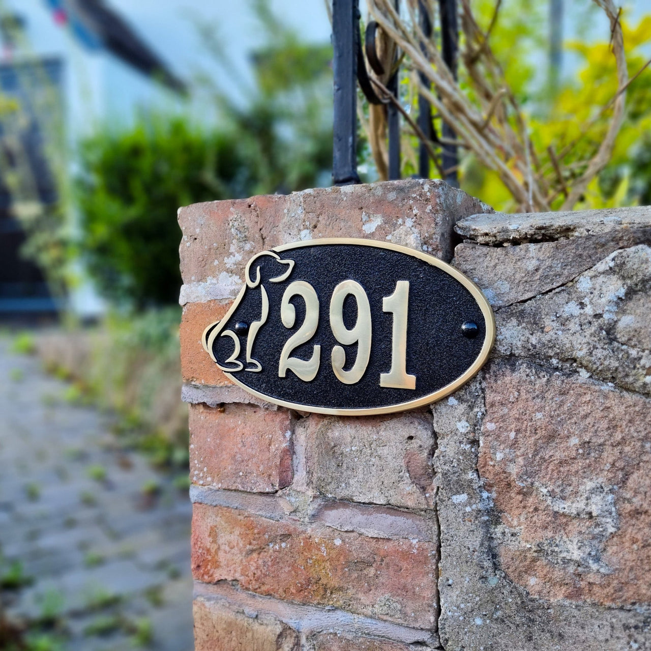 Dog Lovers House Number Sign - The Metal Foundry
