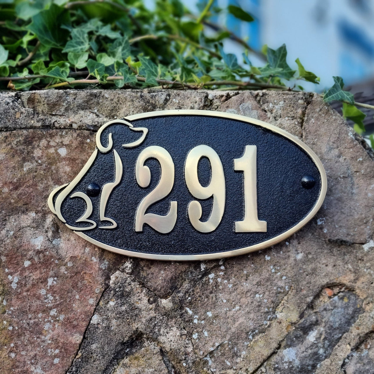 Dog Lovers House Number Sign - The Metal Foundry