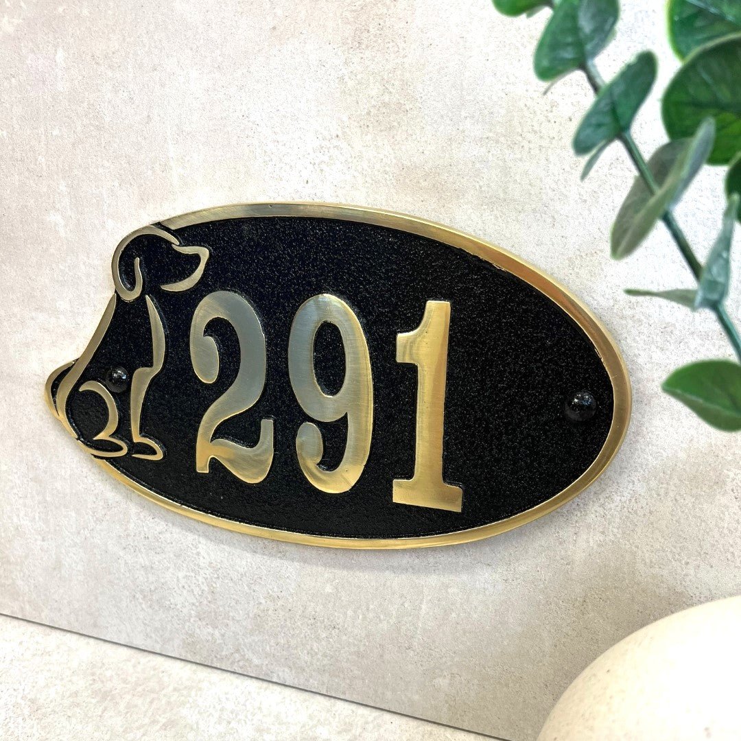 Dog Lovers House Number Sign - The Metal Foundry